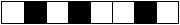 8 horizontal boxes with, from the left, the second, fourth, and sixth boxes black and the others white