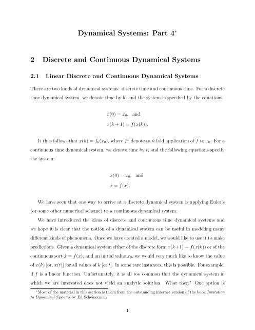 Discrete and Continuous Dynamical Systems