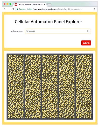 Cellular automaton panel explorer